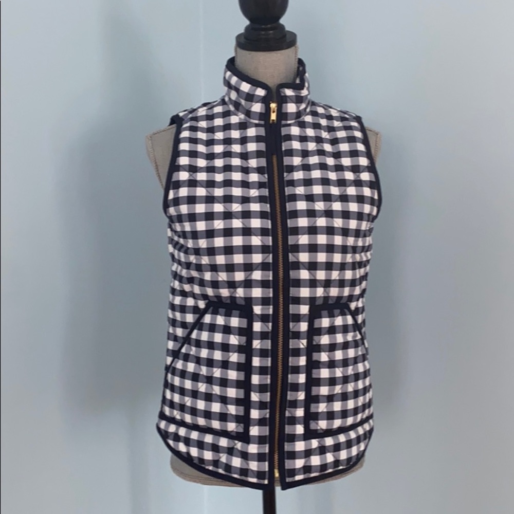 Jcrew mercantile gingham vest XS